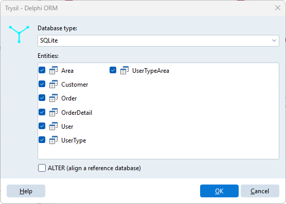 Generate DDL script